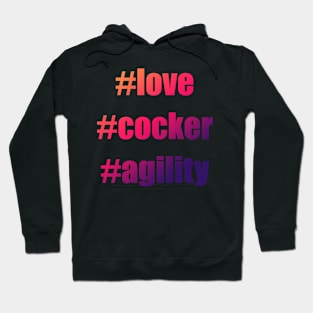 #love #cocker #agility in red and purple gradient Hoodie